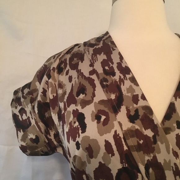 HP J Crew Leopard Satin Wrap Dress Sz XSP - Picture 6 of 8